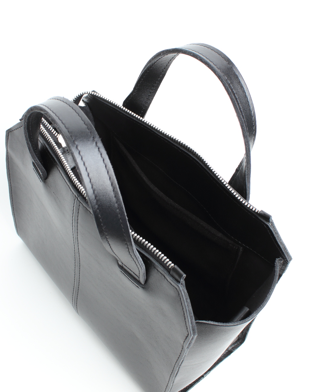 Женская сумка тоут из натуральной кожи черная A0181 mini