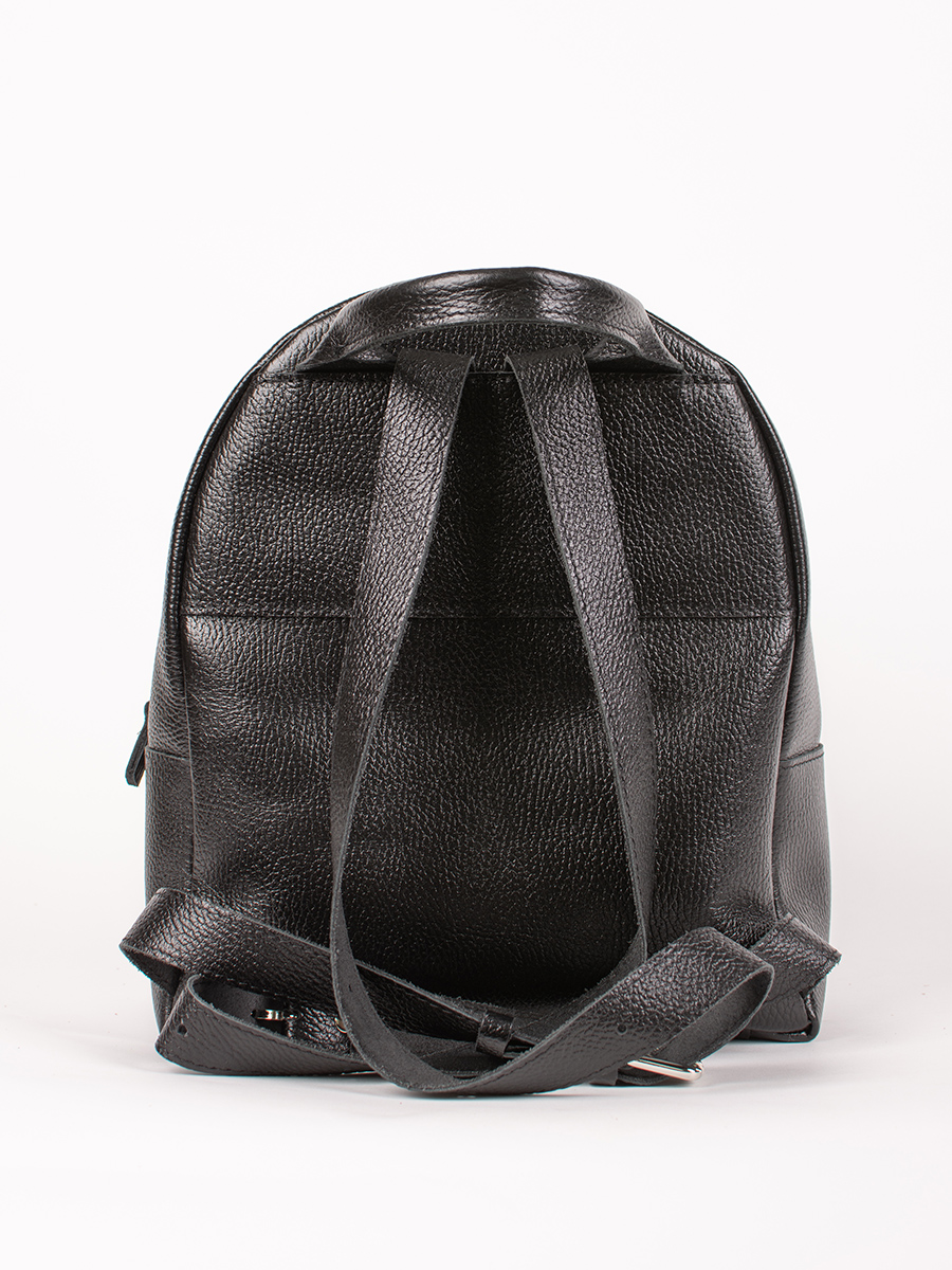 Женский рюкзак из натуральной кожи на молнии черный B008 black grain