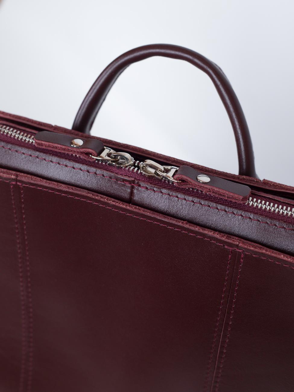 Женский рюкзак из натуральной кожи бордовый B014 burgundy