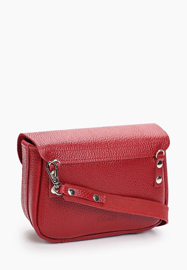 Женская поясная сумка из натуральной кожи красная A016 ruby mini grain