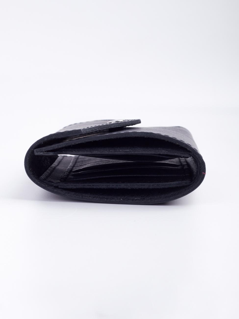 Женский кожаный кошелек черный W0131