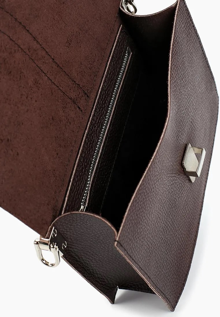 Женская сумка через плечо коричневая A009 brown grain