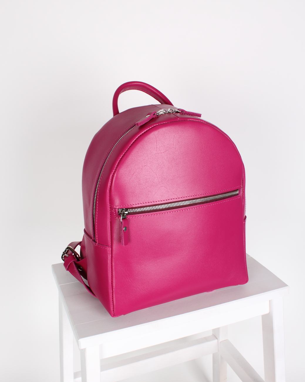 Женский рюкзак из натуральной кожи розовый B008 fuchsia