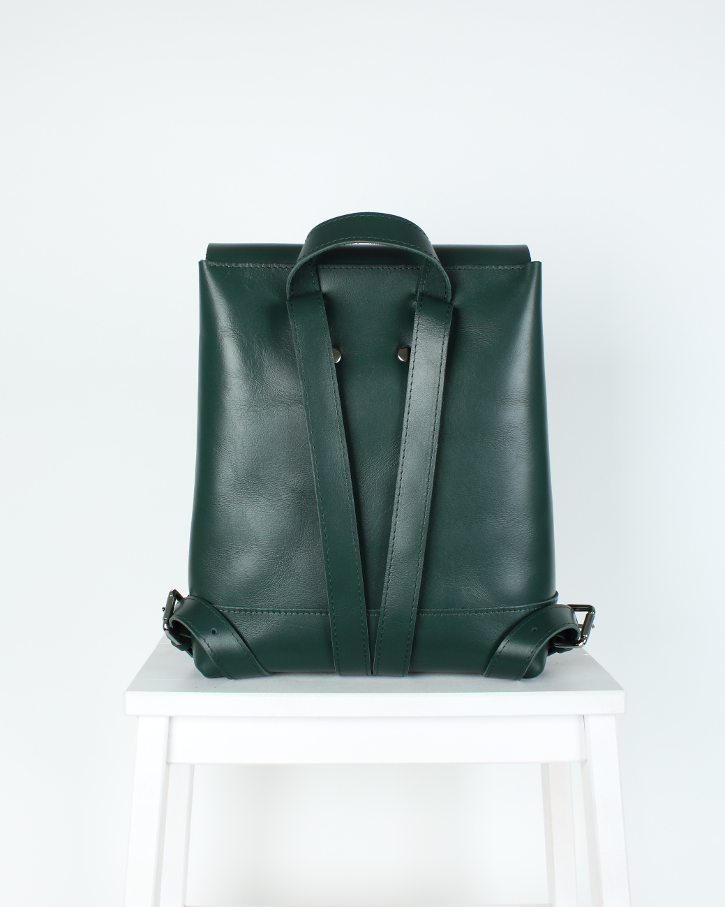 Женский рюкзак из натуральной кожи изумрудный B007 emerald
