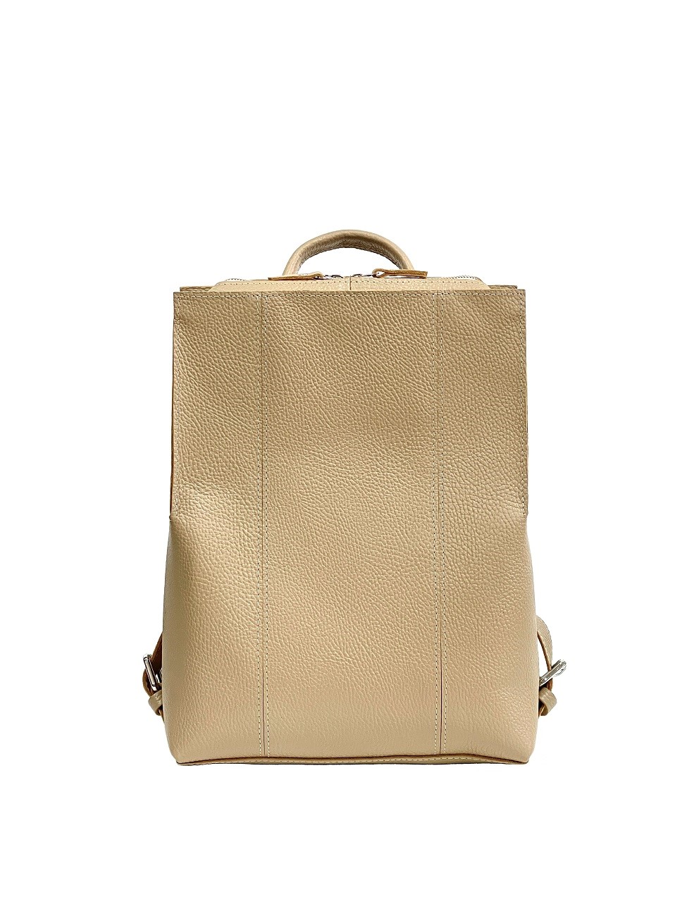 Женский рюкзак из натуральной кожи бежевый B014 beige grain
