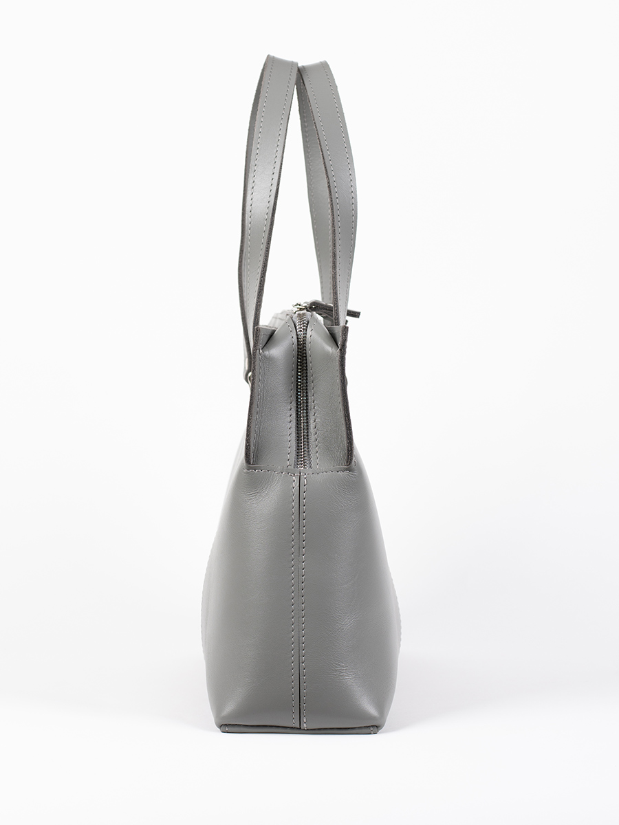 Женская сумка тоут из натуральной кожи серая A031 grey