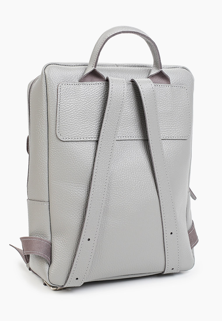 Женский рюкзак из натуральной кожи серый B009 grey grain