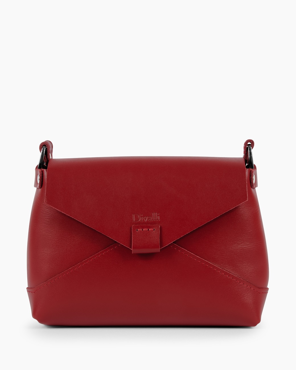 Женская сумка через плечо из натуральной кожи красная A003 ruby