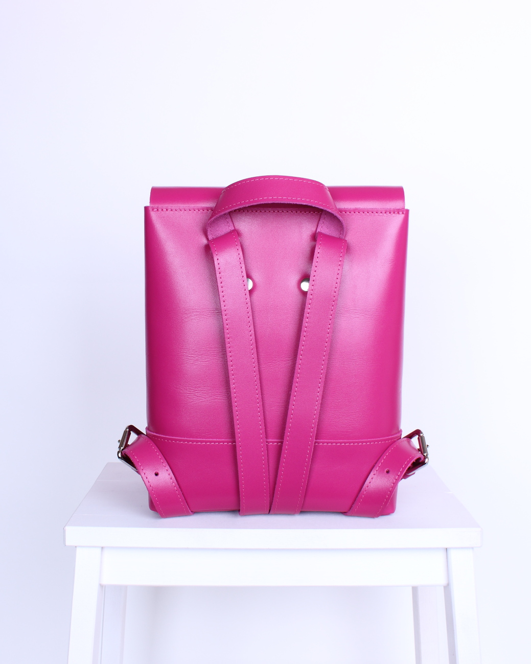 Женский рюкзак из натуральной кожи розовый B003 fuchsia fuchsia