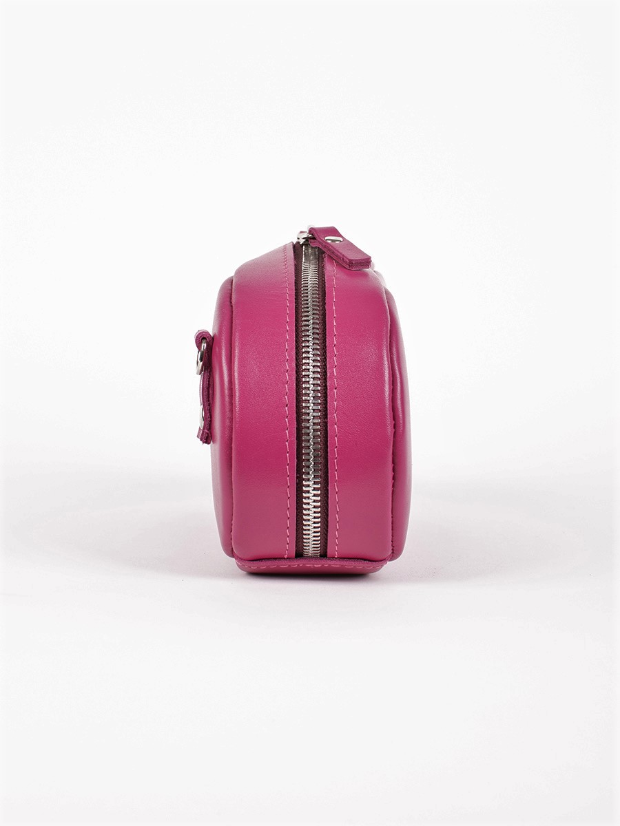 Женская кожаная поясная сумка розовая A030 fuchsia mini