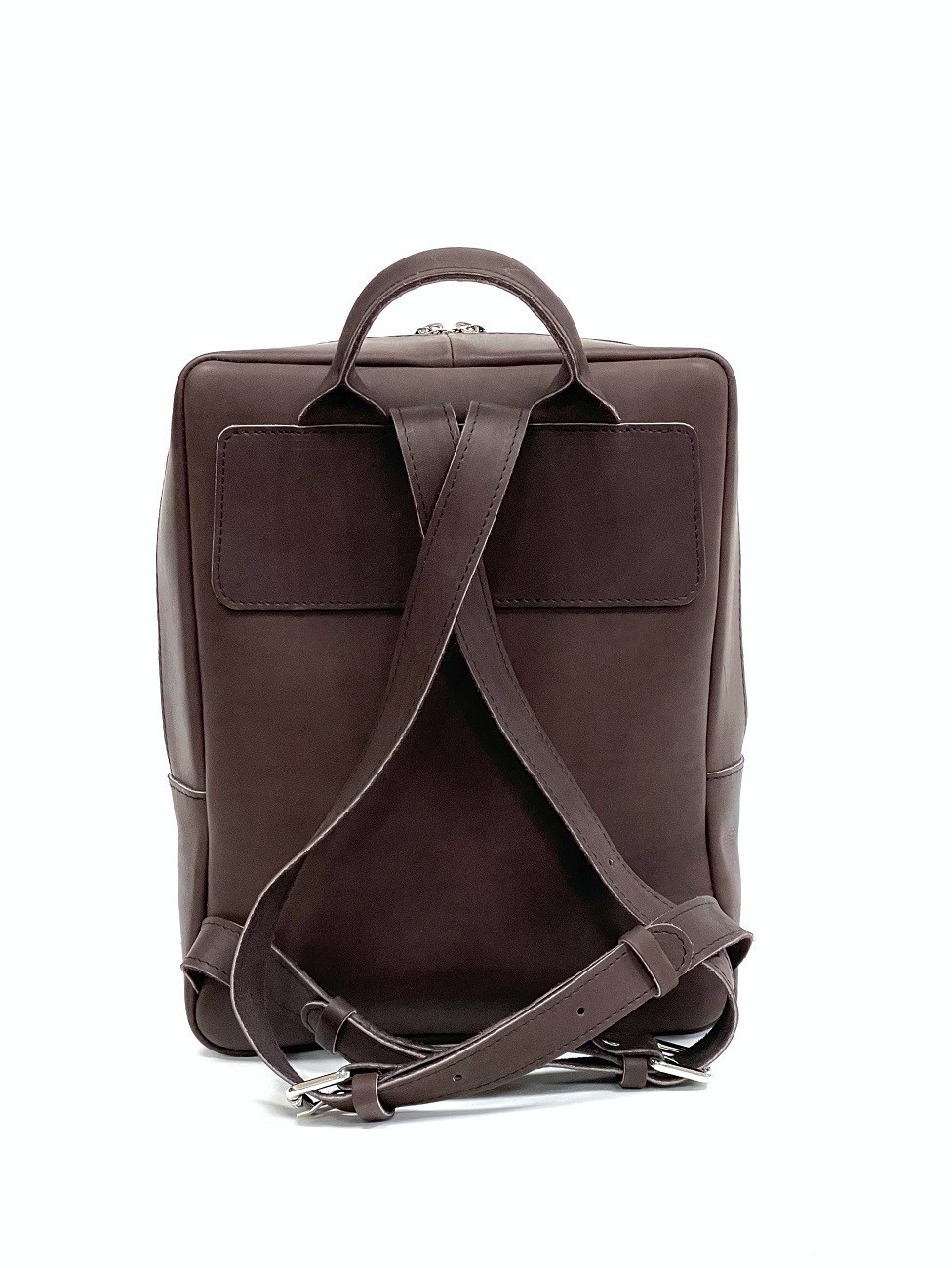 Женский рюкзак из натуральной кожи темно-коричневый B0092 ZIPPER