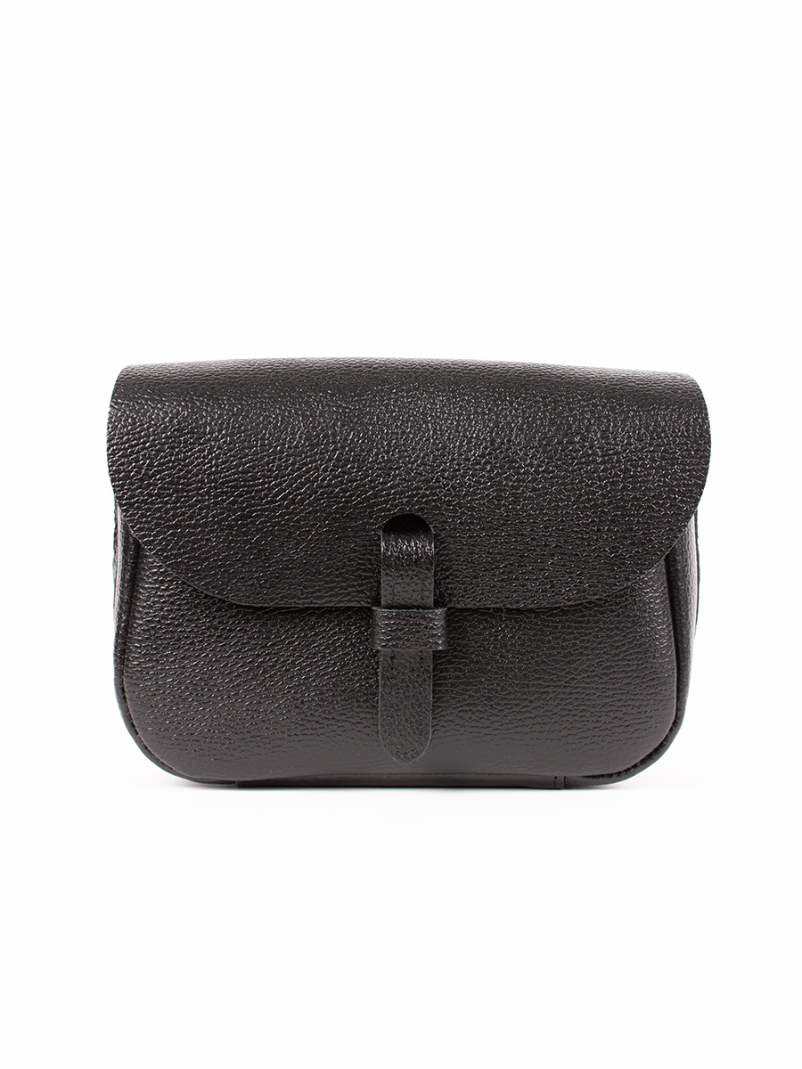 Женская сумка через плечо из натуральной кожи черная A016 black grain