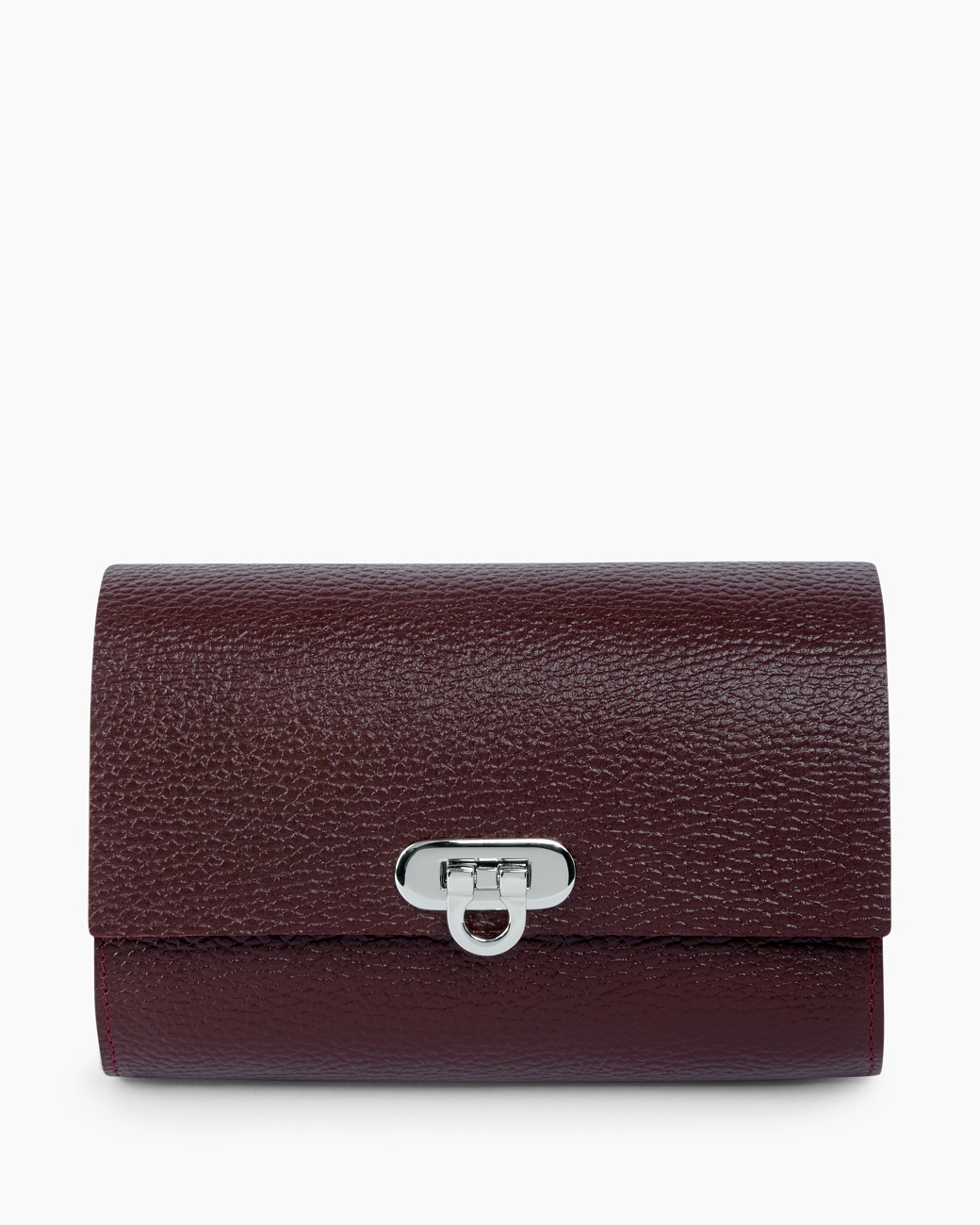 Кожаная женская поясная сумка бордовая A008 burgundy mini grain
