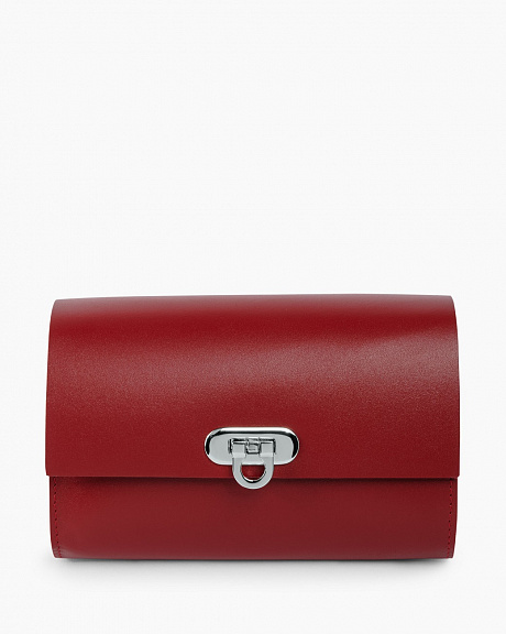 Женская кожаная поясная сумка красная A008 ruby mini