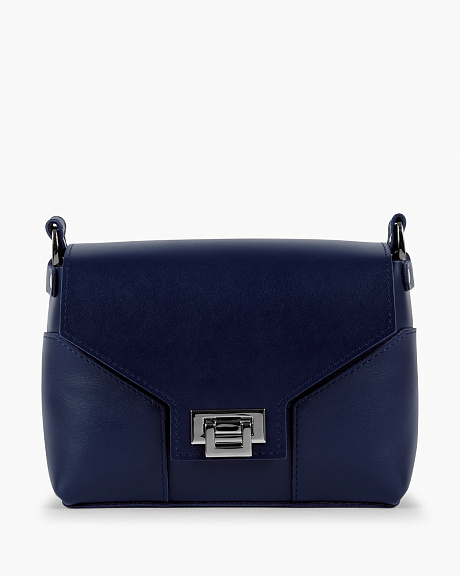 Женская сумка через плечо из натуральной кожи синяя A011 sapphire